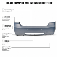 Rakitan Bumper Belakang untuk 3 Series E90 LCI 2004 2007 Konversi Body Kit OE 51127893579 Pengganti Langsung Grosir Teruji