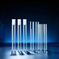 Tubo de Ensayo de Vidrio de Cuarzo de Alta Pureza (99.99%), Transparente a los Rayos UV, Resistente al Calor, Fondo Redondo, para Laboratorio, OEM
