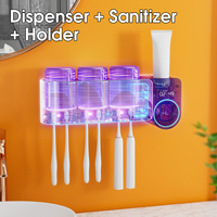 Stérilisateur UV mural intelligent pour brosses à dents avec fonction de distribution de dentifrice électrique infrarouge