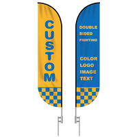 Kit de mât de drapeau en aluminium double face imprimé UV personnalisé pour publicité extérieure-Car Wash Cafe BBQ