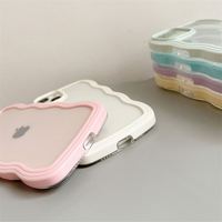 Étui de téléphone portable de luxe antichoc en TPU transparent avec cadre ondulé coloré, nouveau design 2022, pour filles, pour 11-13 Pro Max