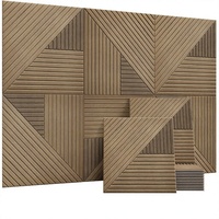 Panneaux muraux acoustiques en bois à grain de bois, design géométrique, insonorisants, revêtement mural décoratif pour salle de conférence