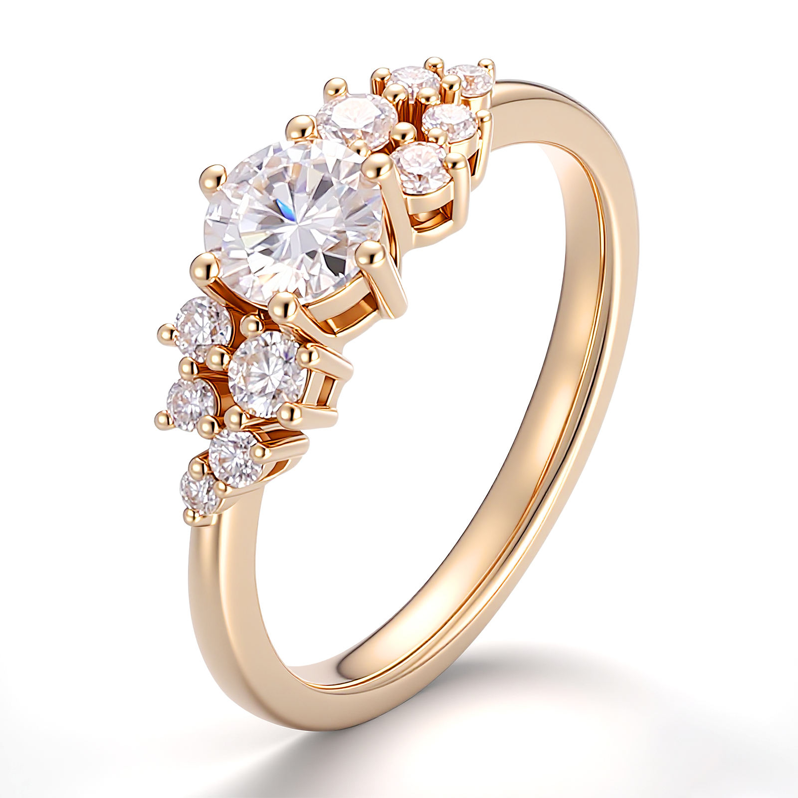 10K solid gold lab diamond ring