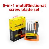 Jeu de tournevis magnétique multifonctionnel isolé 8-en-1 FixCraft LSD-004 pour usage domestique, avec embouts Phillips, plats et Torx – Outil de réparation