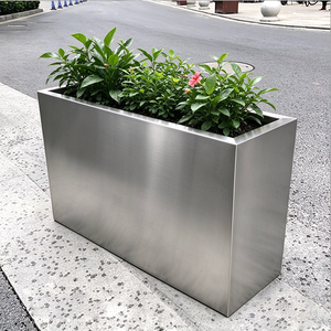 Jardinière rectangulaire moderne en métal pour extérieur, pot de fleurs décoratif pour patio et balcon - Product Image 3