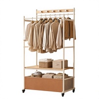 Porte-vêtements simple en métal sur pied, démontable, avec étagères de rangement pour chambre, dortoir, balcon, magasin de vêtements et salon