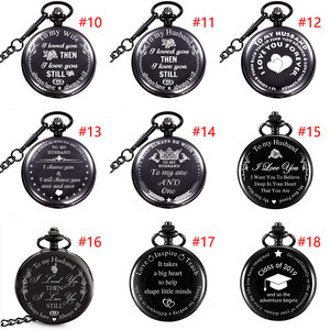 Reloj de bolsillo de cuarzo clásico liso, regalo personalizado para mi hija, Vintage, con cadena - Product Image 5