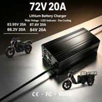 Pengisi Daya Baterai Li-ion 72V 84V87.6V88.2V20A Pengisi Daya Lithium Perlindungan Terhadap Pengisian Berlebih Stasiun Daya Portabel Sepeda Motor Listrik