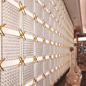 Pantalla de acero inoxidable Partición de ladrillo de cristal personalizada de gama alta para vestíbulo de hotel <span class=keywords><strong>Villa</strong></span> Permeable a la luz sin perspectiva - Product Image 6