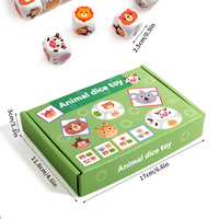 Juego de Dados de Animales de Madera Montessori, Rompecabezas de Lógica, Juego Educativo para Niños Pequeños, Aprendizaje STEM, Juego Sensorial, Regalo, Juguete Divertido