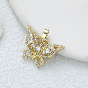 Collezione di ciondoli a farfalla gioielli di lusso con rame e zirconi colorati ciondoli bracciale collana <span class=keywords><strong>donna</strong></span>-<span class=keywords><strong>Idea</strong></span> regalo perfetta - Product Image 3