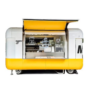Chariot de restauration mobile pour l'industrie de la restauration de rue, utilisé pour la vente de hot-dogs, de frites, de café et de diverses collations. - Product Image 3