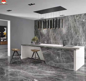 Pannello Murale Moderno <span class=keywords><strong>in</strong></span> <span class=keywords><strong>Marmo</strong></span> Grigio Lucidato Pradas, Impermeabile, per Bancone Bar, <span class=keywords><strong>Tavolo</strong></span> e Pavimento, per Design di Hotel e Ville - Product Image 1