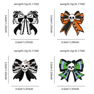 Pin Enamel Halloween Berlapis Epoksi dari Paduan Seng - Ornamen Seram Estetika Gotik Gelap & Pita Unik, Lencana Koleksi Mode yang Unik - Product Image 2