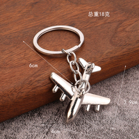 Porte-clés mousqueton 3D en alliage, modèle d'avion créatif et populaire, léger, mignon et tendance, cadeau promotionnel personnalisé OEM