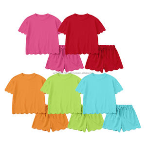 Conjuntos de Verano para Niñas con Estampado Floral, Algodón Orgánico y Spandex, Ropa Infantil de Moda, Suave como la Seda de Leche, Venta al Por Mayor - Product Image 3