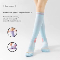 Nouvelles chaussettes de compression montantes en tricot pour femmes, avec revers antidérapant, idéales pour le sport, la barre, le yoga et le pilates – Collection 2026