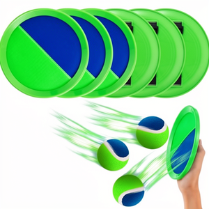 Juego de Pelotas de Playa con Serigrafía en Dos Tonos, 6 Palas, 3 Pelotas, Edades 8-13, Unisex, Juguete para Piscina al Aire Libre, Regalo de Cumpleaños o Pascua - Product Image 1