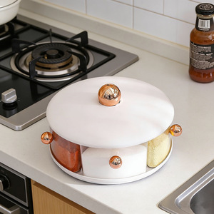 Spice Jar Rotating Multi Compartment Airtight <b>Storage</b> <b>Box</b> For Kitchen Countertop Solid Seasonings - Product Image 2