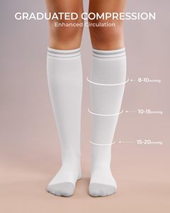 Chaussettes de compression à marque privée, haute qualité, anti-ampoules, extensibles, pour la course, le voyage, la gym, hauteur genou - Product Image 4