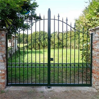 Control remoto de seguridad Auto Gate House Popular Home Garden European Garden Valla de jardín Entrada Diseños principales de metal Hierro forjado fundido
