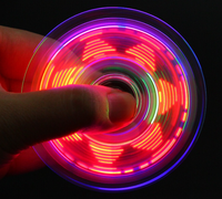 Fidget Spinner LED Transparent Personnalisable avec Logo, Écologique, Portable, Anti-Stress et Anti-Anxiété, Jouet pour Enfants, Nouveauté pour Fêtes