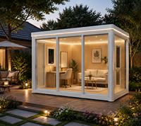 Maisonnette Modulaire Minimaliste Préfabriquée pour Vie Compacte, avec Service de Thé, Cabane Moderne Écologique et Mobile à Assembler