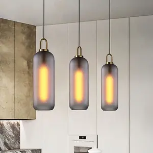 Кухня гостиная отель декоративное освещение винтажный матовый стеклянный подвесной светильник с лампой Эдисона