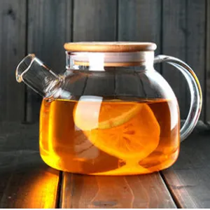 Glas kessel 1800ml Herd Sicher Hitze beständig Boro silikat Krug Karaffe Teekanne No-Dripping Ideal für Tee Saft Wasser