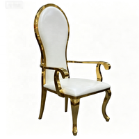 Chaises de mariage en acier inoxydable pour couple avec accoudoirs