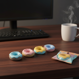 Borrador de Lápiz con Forma de Donut de Dibujos Animados, Papelería Bonita para Promoción - Product Image 1