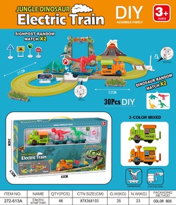 Ensemble de train électrique Dinosaure de la Jungle en gros, circuit de train DIY, parking de voitures, ensemble de jeu d'aventure, jouet éducatif pour enfants - Product Image 6