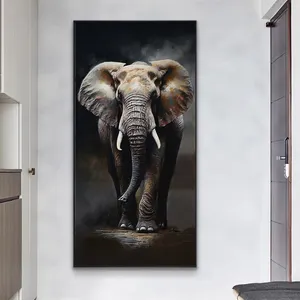 Großhandel afrikanischer Elefant Wandkunst gerahmt großes Tier Elefant Gemälde Leinwand-Poster und Drucke für Wohnzimmer Heimdekoration