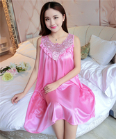 Pijama Sexy sin Mangas para Mujer Camisones de Verano Vestido Largo de Dormir para Dama Ropa de Noche Femenina