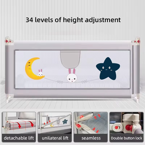 Barrière <span class=keywords><strong>de</strong></span> sécurité pour <span class=keywords><strong>lit</strong></span> Vista Baby 1,8 m en plastique et métal, anti-collision, barrière souple pour la prévention des chutes des enfants - Product Image 6