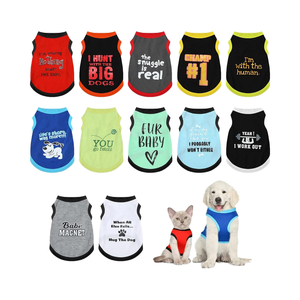 Kaus musim panas hewan peliharaan cetak huruf Lucu kaus kucing lembut rompi anak anjing keren aksesori pakaian anjing antilembap - Product Image 1