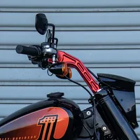 Pengangkat Stang yang Dapat Disesuaikan 6 hingga 12 Inci dengan Pullback 2,5 Inci untuk Softail 2018-Keatas dengan Pengukur Digital