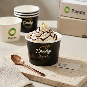 Custom Eco-Friendly 3oz 5oz 8oz PE Coated Food Grade Paper Ice Cream <strong>Cups</strong> with Dome Lid <strong>Disposable</strong> <strong>Dessert</strong> Bowls - Product Image 1