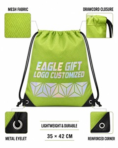 Bolsa de Fútbol Reutilizable con Logotipo Personalizado, Impermeable, Ecológica, de Poliéster con Cordón y Logotipo Holográfico Láser - Product Image 3