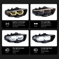 Ensemble de projecteurs LED DRL bicolores de style cuillère de haute qualité, compatibles avec les phares de la Série 4 F32 Coupé 2013 à 2020, mise à niveau