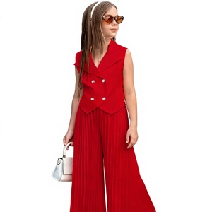 Nuovo Set di Abbigliamento all'Ingrosso per Bambine: Top Senza Maniche e <span class=keywords><strong>Pantaloni</strong></span> Larghi Plissettati, Moda Trendy per Bambine - Product Image 1