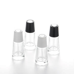 Sang trọng màu sắc độc đáo lớp phủ 1oz 30ml thủy tinh trong suốt mỹ phẩm mặt <span class=keywords><strong>push</strong></span> <span class=keywords><strong>button</strong></span> dropper chai cho Huyết thanh và Lotion - Product Image 1