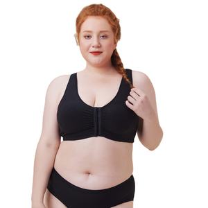 Ropa interior de talla grande para mujer, cierre frontal, cobertura completa, soporte trasero, Sujetador de algodón inalámbrico para adultos, talla grande, BRAS, correas finas, tetona - Product Image 1