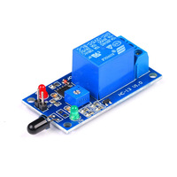 Modul Sensor Api dan Modul Relay dalam Satu Unit, Alarm Kebakaran, Deteksi Api dan Cahaya Api, 5v/12v