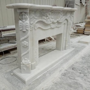 Caminetto bianco puro misura misura su misura naturale intaglio marmo bianco cornice <span class=keywords><strong>camino</strong></span> - Product Image 1