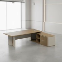 Meubles de bureau modernes pour dirigeants, bureau en forme de L, finition anti-rayures, hub d'alimentation LED, table de bureau