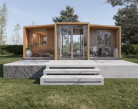 Villa mobile résidentielle, maison modulaire préfabriquée, maison portable moderne en structure légère en acier, maison assemblée, design personnalisable