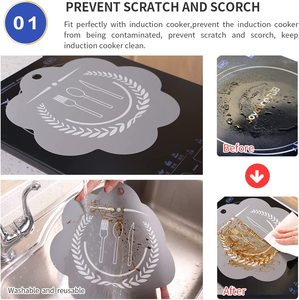 Utensilios de Cocina, Tapete de Silicona para Cocina de Inducción, Tapete Protector Antideslizante de Silicona para Placa de Inducción - Product Image 3