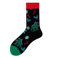 Chaussettes de Noël amusantes en coton écologique antibactérien pour hommes et femmes, colorées, fantaisie, pour les fêtes et le bureau