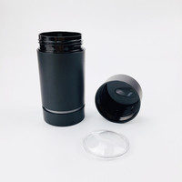 75ml 75g 2.5oz Wadah Deodoran Kosong Twist-Up Hitam Doff Tutup Ulir Wadah Parfum Padat Lotion Bar Lipstik Blush On